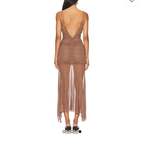NBD x Maggie MacDonald Maxi Dress in Brown - Picture 3 of 3